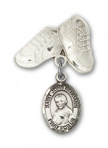 Pin Badge with St. John Neumann Charm and Baby Boots Pin [BLBP1315]