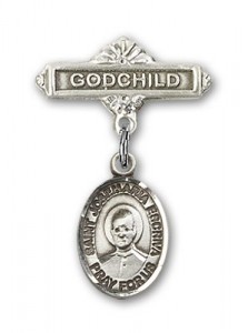 Pin Badge with St. Josemaria Escriva Charm and Godchild Badge Pin [BLBP2320]