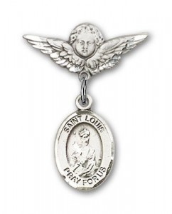 Pin Badge with St. Louis Charm and Angel with Smaller Wings Badge Pin [BLBP0830]