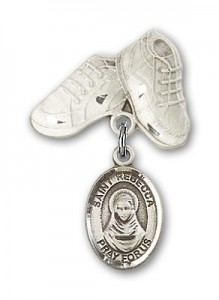 Pin Badge with St. Rebecca Charm and Baby Boots Pin [BLBP1644]