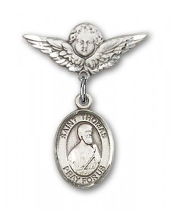 Pin Badge with St. Thomas the Apostle Charm and Angel with Smaller Wings Badge Pin [BLBP1012]