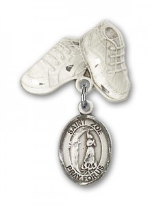 Pin Badge with St. Zoe of Rome Charm and Baby Boots Pin [BLBP2069]