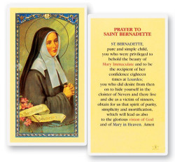 Prayer To St. Bernadette Laminated Prayer Card [HPR410]