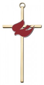 Red Enamel Holy Spirit Wall Cross 6“ [CRB0038]