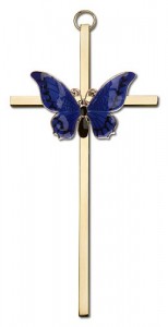 Resurrection Butterfly Wall Cross in Blue 6“ [CRB0046]