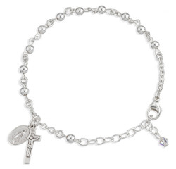 Rosary Bracelet - Sterling Silver Round [RBB3286]