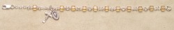 Rosary Bracelet - Sterling Silver with Colorado Topaz Swarovski Cube [RB3297]