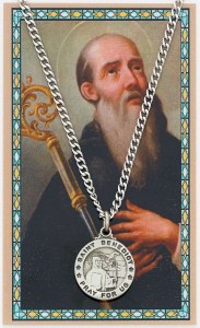 Round St. Benedict Medal with Prayer Card [PC0093]