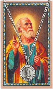 Round St. Peter Medal with Prayer Card [PC0096]