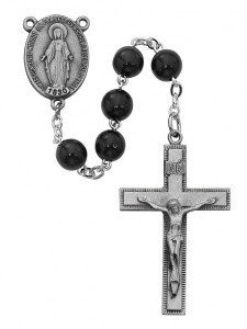 Simple Black Bead Rosary [MVRB1158]