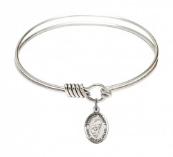 Smooth Bangle Bracelet with a Blessed Trinity Charm [BRS9249]