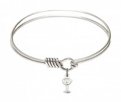 Smooth Bangle Bracelet with a Chalice Charm [BRS5614]