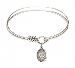 Smooth Bangle Bracelet with a Immaculate Heart of Mary Charm [BRS9337]