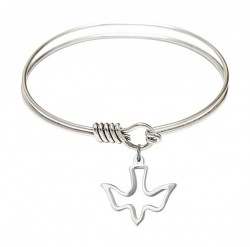 Smooth Bangle Bracelet with a  Open-Cut Holy Spirit Charm [BRS1510]
