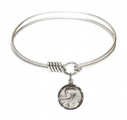 Smooth Bangle Bracelet with a Scapular Charm [BRS0601S]