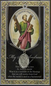 St. Andrew Medal in Pewter with Bi-Fold Prayer Card [HPM011]
