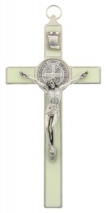 Glow In the Dark St. Benedict Enamel Crucifix 7.5“ [SFA0021]