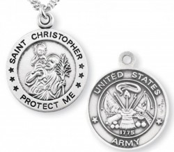 St. Christopher Army Medal Sterling Silver [REM1000]