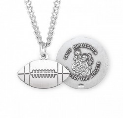 St. Christopher Football Medal Sterling Silver [HMM1061]
