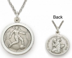 St. Christopher Girl's Soccer Sports Medal with Chain [SM0059]
