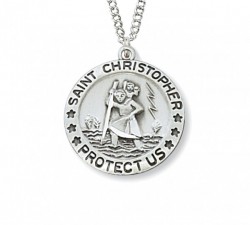 Small Women's St. Christopher Medal Sterling Silver  [MVM1004]