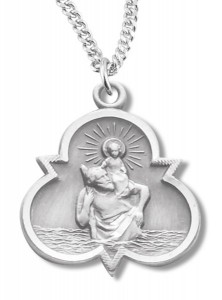 Clover Shaped Women's St. Christopher Necklace [REM2036]