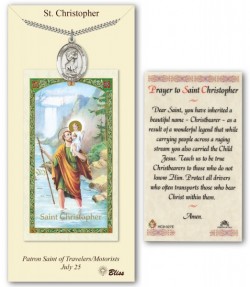 St. Christopher Medal in Pewter with Prayer Card [BLPCP009]