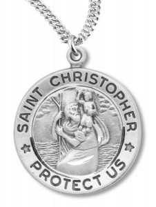 Traditional Round St. Christopher Necklace [RE0003]