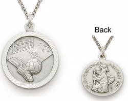 St. Christopher Soccer Sports Medal with Chain [SM0043]
