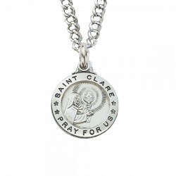 St. Clare Sterling Silver - Smaller Medal [CM0303]