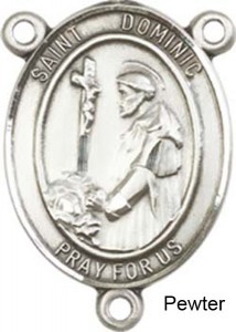St. Dominic De Guzman Rosary Centerpiece Sterling Silver or Pewter [BLCR0200]