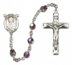 St. Dominic Savio Sterling Silver Heirloom Rosary Squared Crucifix [RBEN0173]