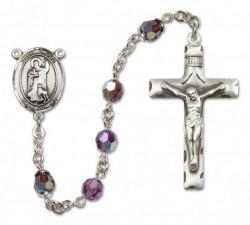 St. Drogo Sterling Silver Heirloom Rosary Squared Crucifix [RBEN0175]