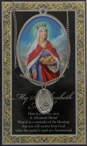 St. Elizabeth of Hungary Medal in Pewter with Bi-Fold Prayer Card [HPM024]