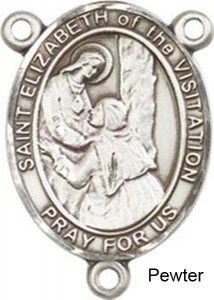 St. Elizabeth of the Visitation Rosary Centerpiece Sterling Silver or Pewter [BLCR0409]