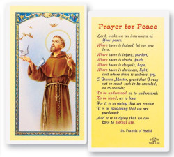 St. Francis, Prayer For Peace Laminated Prayer Card [HPR313]
