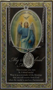 St. Gabriel Medal in Pewter with Bi-Fold Prayer Card [HPM026]