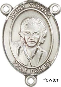 St. Gianna Rosary Centerpiece Sterling Silver or Pewter [BLCR0420]