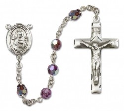 St. John the Apostle Sterling Silver Heirloom Rosary Squared Crucifix [RBEN0246]