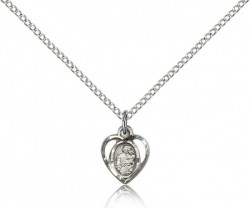 Petite Heart Shape St. Joseph Necklace [BM0746]