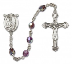 St. Jude Thaddeus Sterling Silver Heirloom Rosary Fancy Crucifix [RBEN1258]