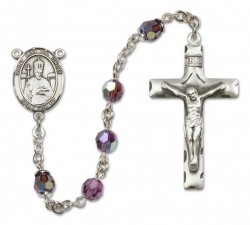 St. Leo the Great Sterling Silver Heirloom Rosary Squared Crucifix [RBEN0272]