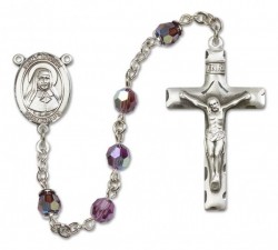 St. Louise de Marillac Sterling Silver Heirloom Rosary Squared Crucifix [RBEN0277]