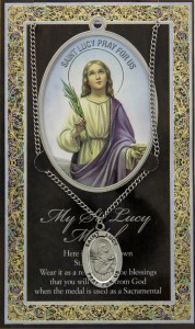 St. Lucy Medal in Pewter with Bi-Fold Prayer Card [HPM035]