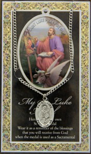St. Luke Medal in Pewter with Bi-Fold Prayer Card [HPM036]