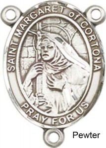 St. Margaret of Cortona Rosary Centerpiece Sterling Silver or Pewter [BLCR0399]