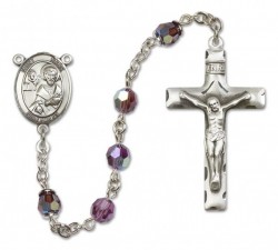 St. Mark the Evangelist Sterling Silver Heirloom Rosary Squared Crucifix [RBEN0291]