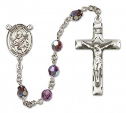 St. Meinrad of Einsideln Sterling Silver Heirloom Rosary Squared Crucifix [RBEN0301]
