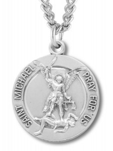 St. Michael Guardian Angel Round Medal Sterling Silver [REM2023]
