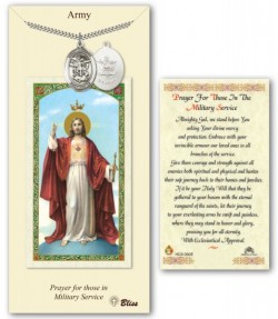 St. Michael the Archangel Army Medal in Pewter with Prayer Card [BLPCP023]